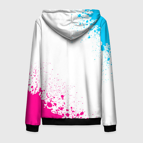 Мужская толстовка на молнии Stumble Guys neon gradient style вертикально / 3D-Черный – фото 2