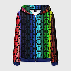 Толстовка 3D на молнии мужская Marshmello gradient, цвет: 3D-синий