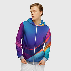 Толстовка 3D на молнии мужская Красивый градиент абстракция, цвет: 3D-меланж — фото 2