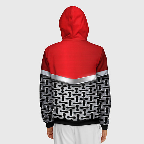 Мужская толстовка на молнии BMW x mercedes texture / 3D-Черный – фото 4