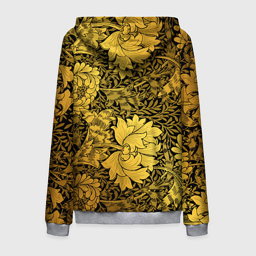 Мужская толстовка на молнии Золотые подсолнухи / 3D-Меланж – фото 2
