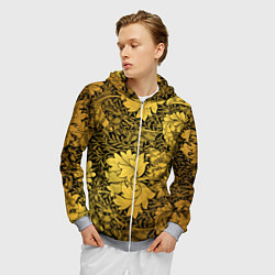 Толстовка 3D на молнии мужская Золотые подсолнухи, цвет: 3D-меланж — фото 2
