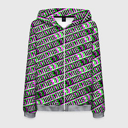 Толстовка 3D на молнии мужская Juventus glitch pattern, цвет: 3D-меланж