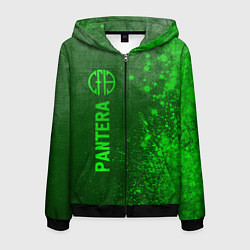 Толстовка 3D на молнии мужская Pantera - green gradient по-вертикали, цвет: 3D-черный