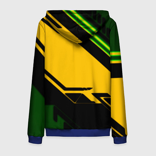 Мужская толстовка на молнии Serious Sam geometry / 3D-Синий – фото 2