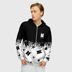 Толстовка 3D на молнии мужская Marshmello dj pattern краски, цвет: 3D-белый — фото 2