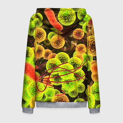 Мужская толстовка на молнии Вирусы текстура / 3D-Меланж – фото 2