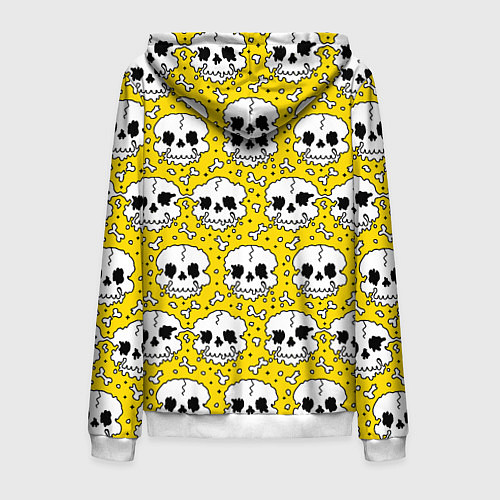 Мужская толстовка на молнии Тающие черепа паттерн / 3D-Белый – фото 2