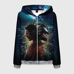 Толстовка 3D на молнии мужская Веном и Эдди, цвет: 3D-меланж