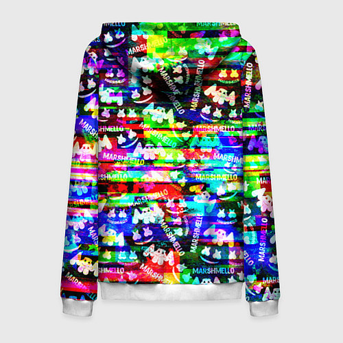 Мужская толстовка на молнии Marshmello music краски / 3D-Белый – фото 2