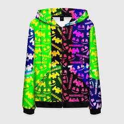 Мужская толстовка на молнии Marshmello pattern neon steel