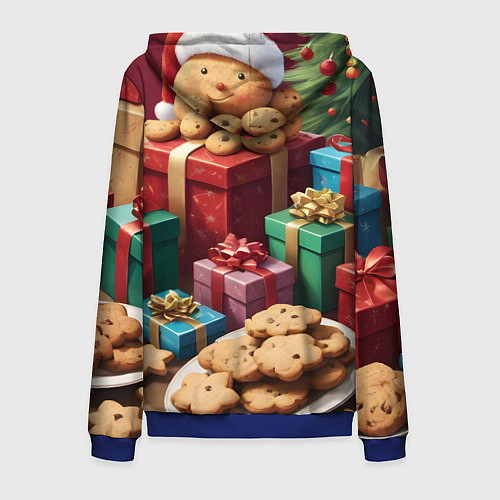 Мужская толстовка на молнии Рождественское печенье / 3D-Синий – фото 2