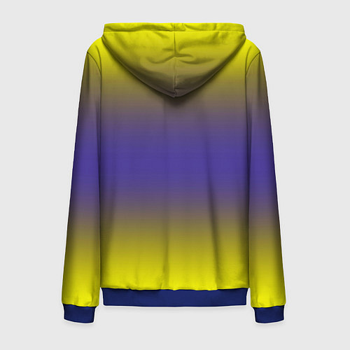 Мужская толстовка на молнии Градиент жёлто серый / 3D-Синий – фото 2
