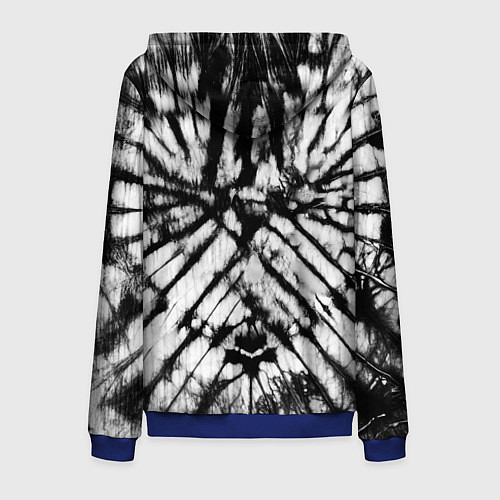 Мужская толстовка на молнии Абстрактное сердце - черно-белый тай-дай / 3D-Синий – фото 2