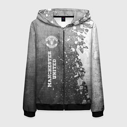 Мужская толстовка на молнии Manchester United - grey gradient по-вертикали