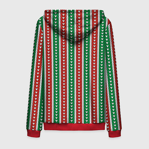 Мужская толстовка на молнии Knitted pattern / 3D-Красный – фото 2