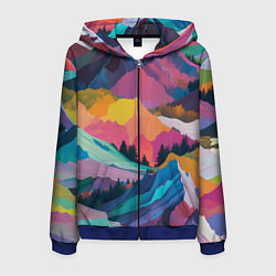 Мужская толстовка на молнии Красочные горы