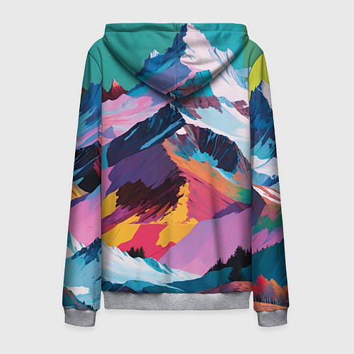 Мужская толстовка на молнии Горы краски / 3D-Меланж – фото 2