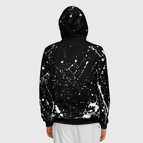 Мужская толстовка на молнии Venom logo / 3D-Черный – фото 4