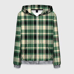 Толстовка 3D на молнии мужская Полосатый пиксель, цвет: 3D-меланж