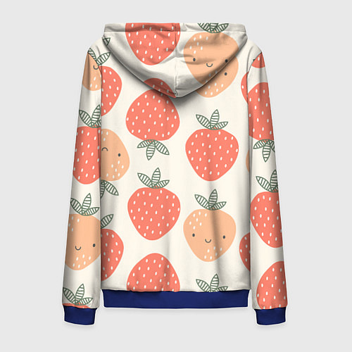 Мужская толстовка на молнии Клубничный узор / 3D-Синий – фото 2