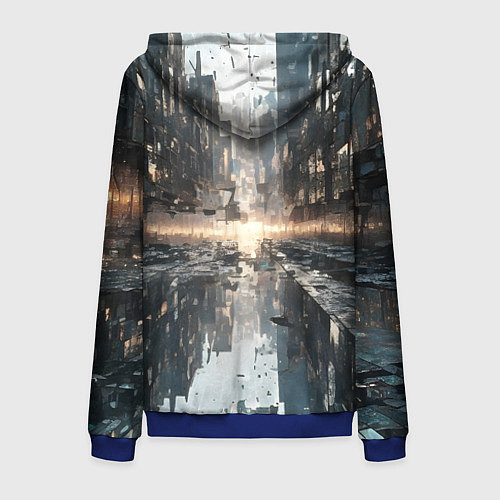 Мужская толстовка на молнии Сюрреализм абстракция / 3D-Синий – фото 2