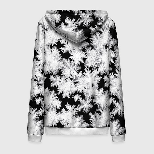 Мужская толстовка на молнии Снежинки на стекле / 3D-Белый – фото 2