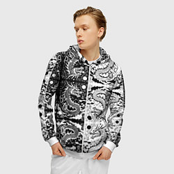 Толстовка 3D на молнии мужская Драконы инь и янь с узорами, цвет: 3D-белый — фото 2