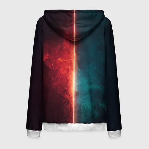 Мужская толстовка на молнии Доктор Дум - Железный Человек / 3D-Белый – фото 2