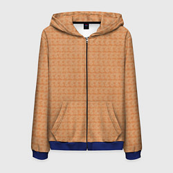 Толстовка 3D на молнии мужская Персиковый пух, цвет: 3D-синий