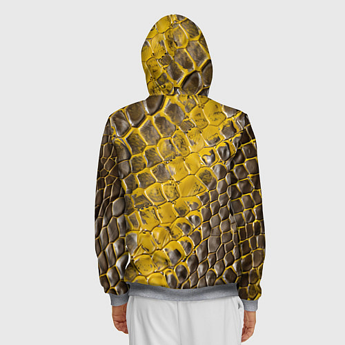 Мужская толстовка на молнии Красивая кожа змеи / 3D-Меланж – фото 4