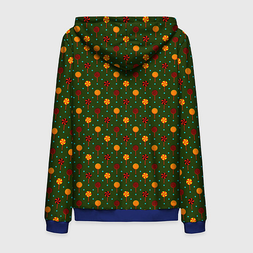 Мужская толстовка на молнии Праздничные леденцы / 3D-Синий – фото 2