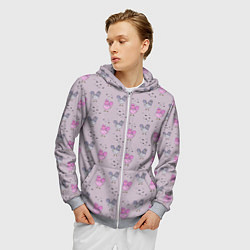 Толстовка 3D на молнии мужская Голуби и семечки, цвет: 3D-меланж — фото 2