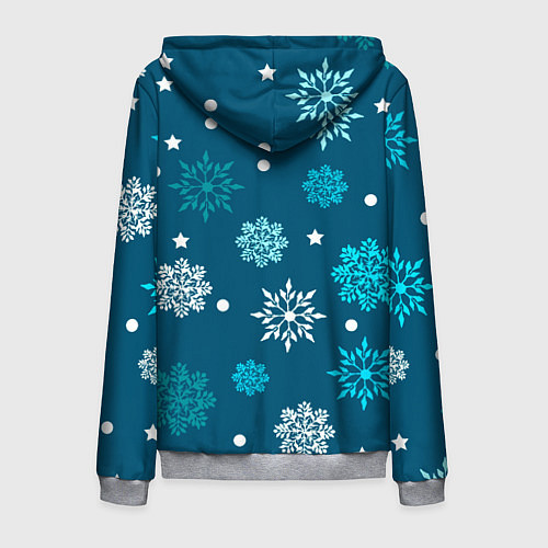 Мужская толстовка на молнии Резные снежинки / 3D-Меланж – фото 2