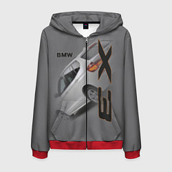 Толстовка 3D на молнии мужская BMW X3, цвет: 3D-красный