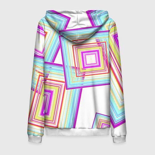 Мужская толстовка на молнии Абстрактные квадраты / 3D-Белый – фото 2