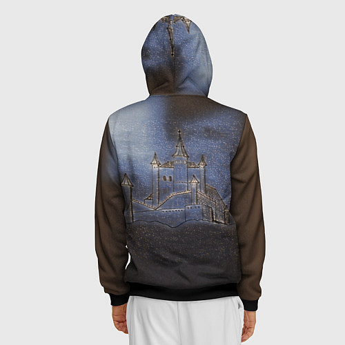 Мужская толстовка на молнии Замок принцессы / 3D-Черный – фото 4
