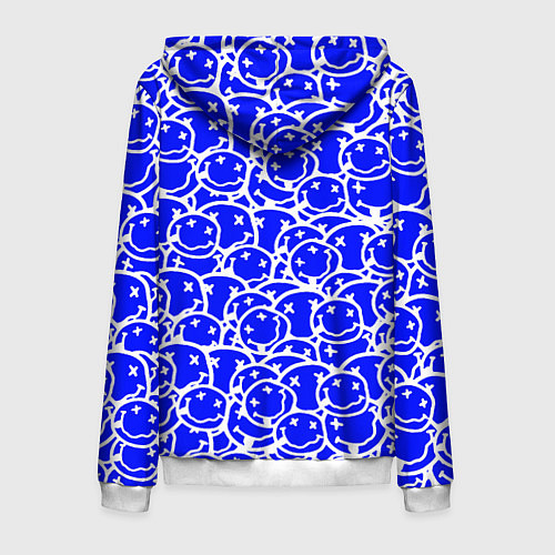 Мужская толстовка на молнии Nirvana logo blue / 3D-Белый – фото 2