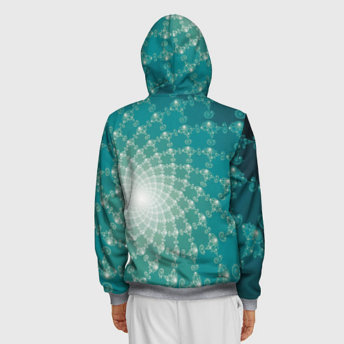Мужская толстовка на молнии Фрактальная абстракция / 3D-Меланж – фото 4