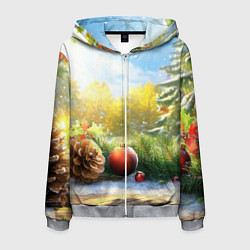 Мужская толстовка на молнии Солнечный новый год