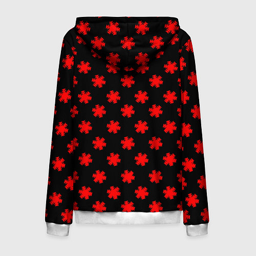 Мужская толстовка на молнии Bullet for my valentine pattern / 3D-Белый – фото 2