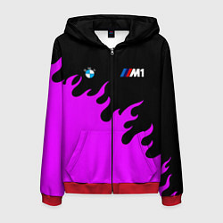 Толстовка 3D на молнии мужская BMW flame, цвет: 3D-красный