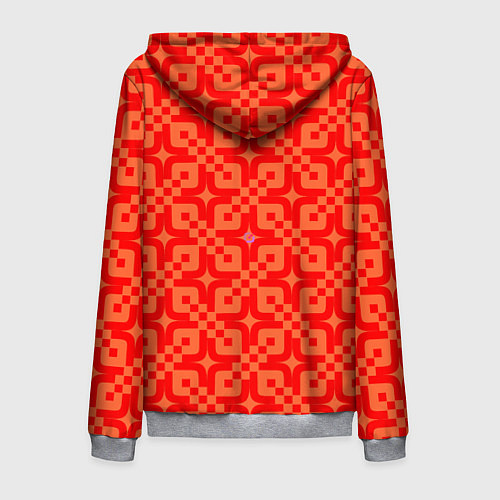 Мужская толстовка на молнии Абстрактный оранжевый узор / 3D-Меланж – фото 2