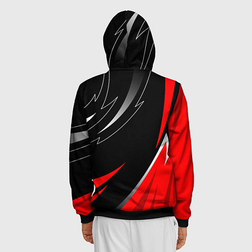 Мужская толстовка на молнии Exeed - red uniform / 3D-Черный – фото 4