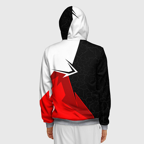 Мужская толстовка на молнии Exeed - красно-белый / 3D-Меланж – фото 4