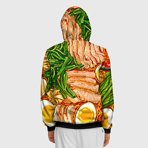 Мужская толстовка на молнии Суп рамен / 3D-Черный – фото 4