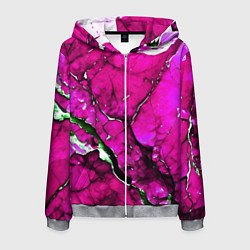 Толстовка 3D на молнии мужская Розовый треснувший камень, цвет: 3D-меланж