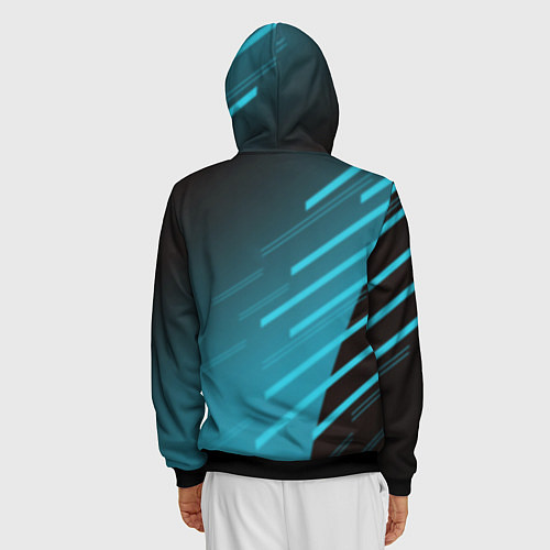 Мужская толстовка на молнии Nissan geometry sport / 3D-Черный – фото 4