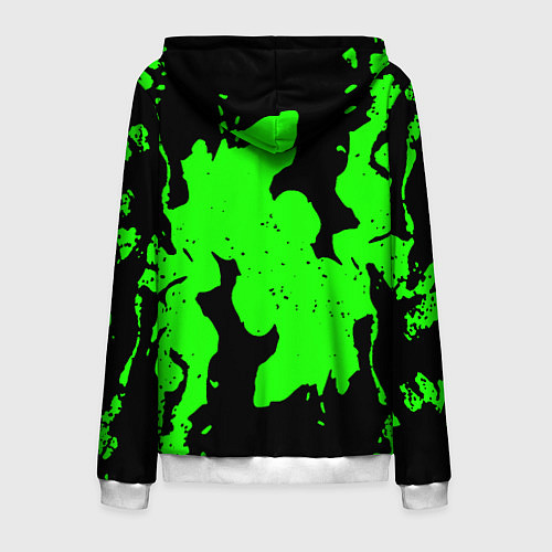 Мужская толстовка на молнии Skoda flame steel / 3D-Белый – фото 2