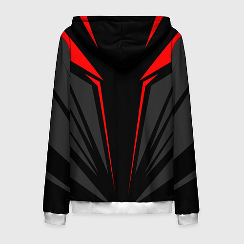 Мужская толстовка на молнии Sport uniform - red / 3D-Белый – фото 2